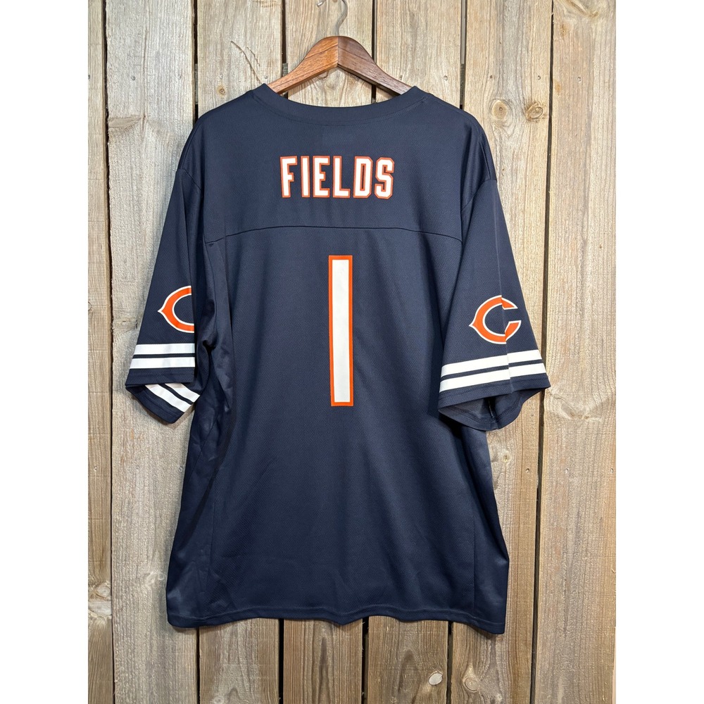 Chicago Bears Justin Fields 1 Jersey Mens 2XL Navy Blue Football